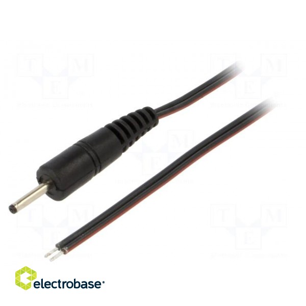 Cable | 2x0.35mm2 | wires,DC 2,35/0,7 plug | straight | black | 0.5m