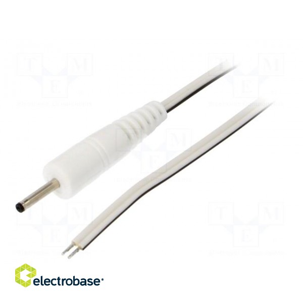 Cable | 2x0.35mm2 | wires,DC 2,35/0,7 plug | straight | white | 0.5m