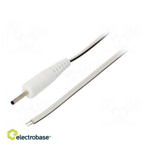 Cable | 2x0.35mm2 | wires,DC 2,35/0,7 plug | straight | white | 1.5m