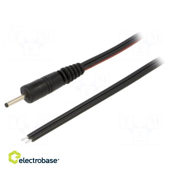 Cable | 2x0.75mm2 | wires,DC 2,35/0,7 plug | straight | black | 1.5m