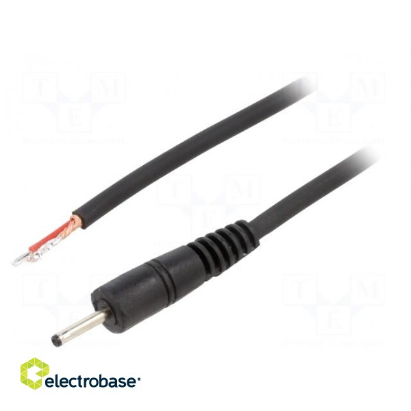 Cable | 1x1mm2 | wires,DC 2,35/0,7 plug | straight | black | 1.5m