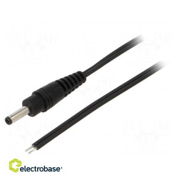 Cable | 2x0.35mm2 | wires,DC 3,5/1,3 plug | straight | black | 1.5m
