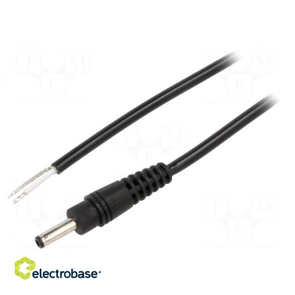 Cable | 1x0.5mm2 | wires,DC 3,5/1,3 plug | straight | black | 0.5m