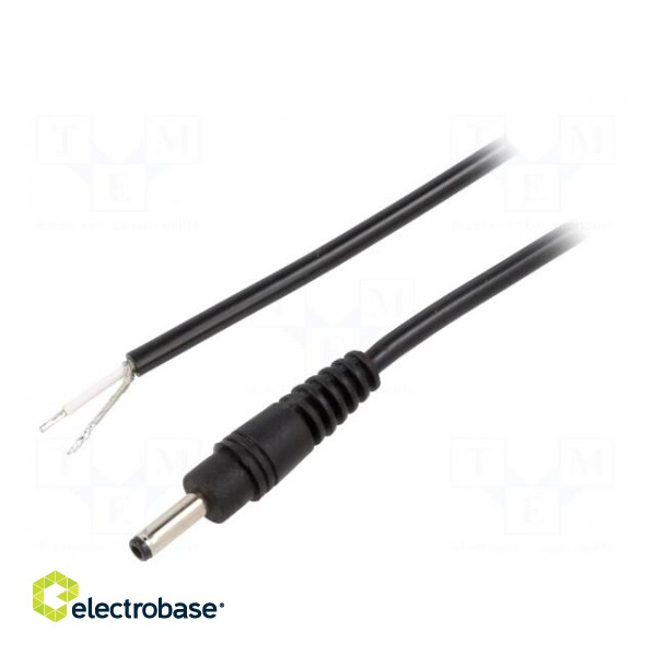Cable | 1x0.5mm2 | wires,DC 3,5/1,3 plug | straight | black | 1.5m