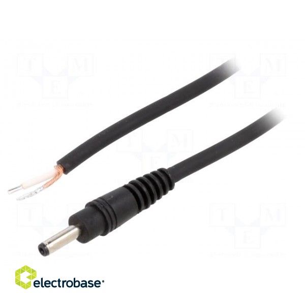 Cable | 1x0.75mm2 | wires,DC 3,5/1,3 plug | straight | black | 1.5m