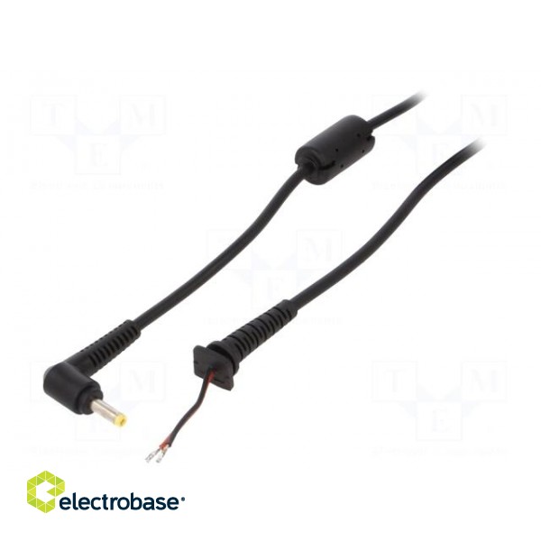 Cable | 2x0.5mm2 | wires,DC 4,0/1,7 plug | angled | black | 1.2m