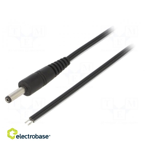 Cable | 2x0.5mm2 | wires,DC 4,0/1,7 plug | straight | black | 1.5m