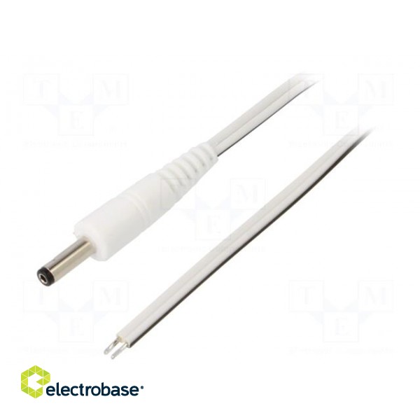 Cable | 2x0.5mm2 | wires,DC 4,0/1,7 plug | straight | white | 0.5m