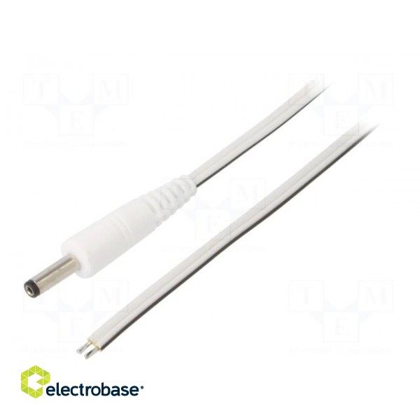 Cable | 2x0.5mm2 | wires,DC 4,0/1,7 plug | straight | white | 1.5m