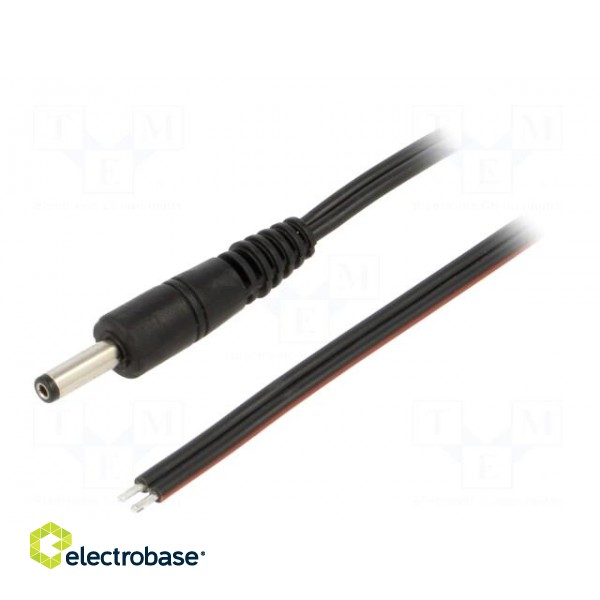 Cable | 2x0.75mm2 | wires,DC 4,0/1,7 plug | straight | black | 0.5m