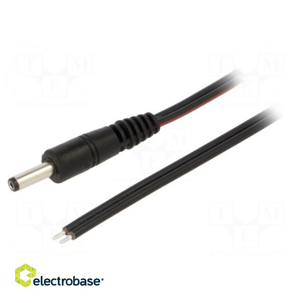 Cable | 2x0.75mm2 | wires,DC 4,0/1,7 plug | straight | black | 1.5m