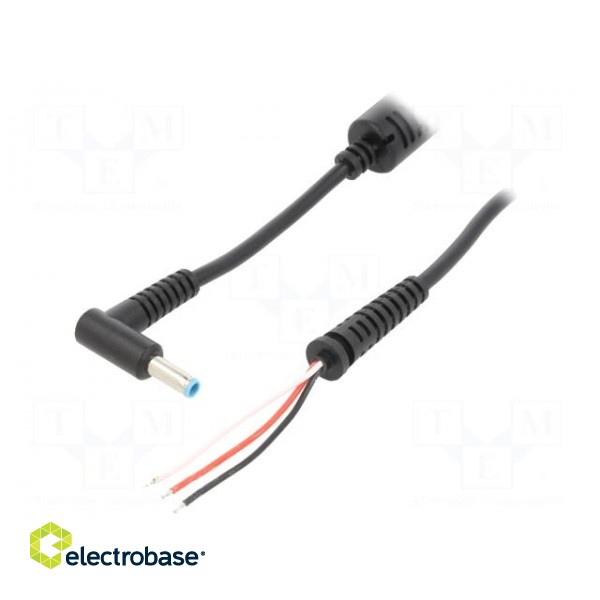 Cable | 3x0.5mm2 | wires,DC 4,5/3,0 plug | angled | black | 1.2m