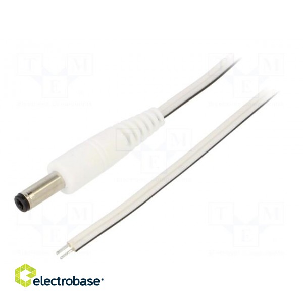 Cable | 2x0.35mm2 | wires,DC 4,8/1,7 plug | straight | white | 1.5m