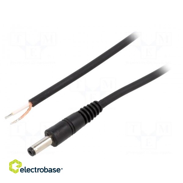 Cable | 1x0.75mm2 | wires,DC 4,8/1,7 plug | straight | black | 0.5m