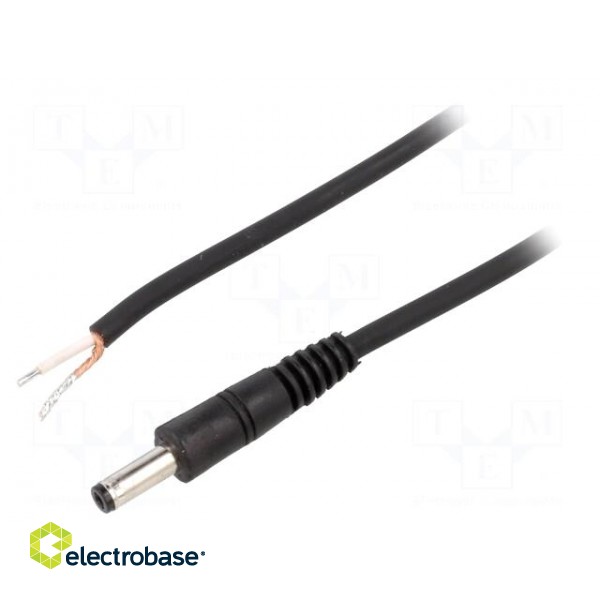 Cable | 1x0.75mm2 | wires,DC 4,8/1,7 plug | straight | black | 1.5m