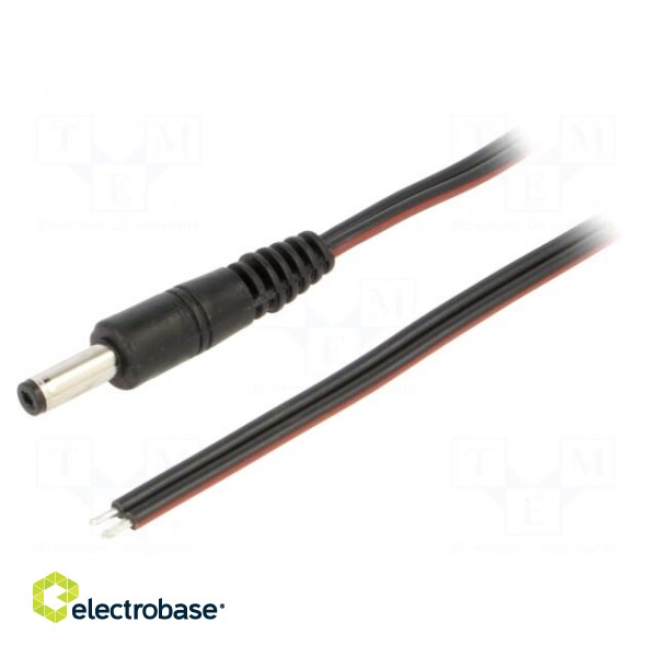 Cable | 2x0.75mm2 | wires,DC 4,8/1,7 plug | straight | black | 1.5m