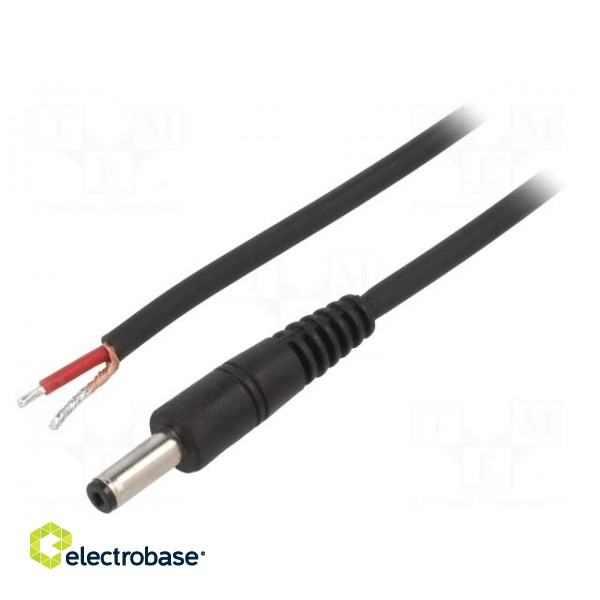 Cable | 1x1mm2 | wires,DC 4,8/1,7 plug | straight | black | 0.5m