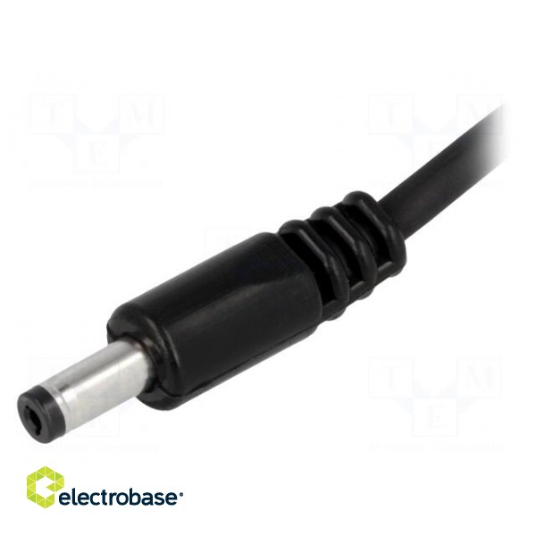 Cable | wires,DC 4,8/1,7 plug | straight | 1mm2 | black | 1.5m