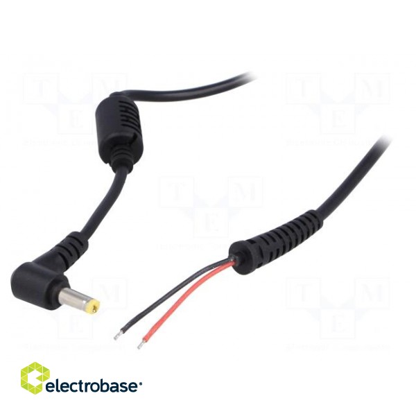 Cable | wires,DC 5,5/1,7 plug | angled | 0.5mm2 | black | 1.2m