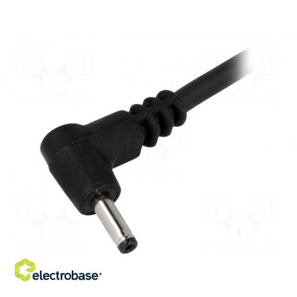 Cable | wires,DC 5,5/1,7 plug | angled | 1mm2 | black | 1.5m | -20÷70°C