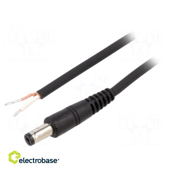 Cable | 1x0.75mm2 | wires,DC 5,5/1,7 plug | straight | black | 1.5m