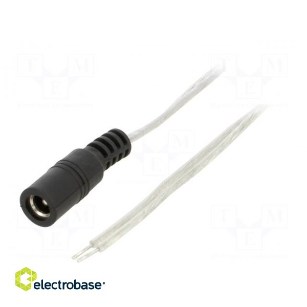 Cable | 2x0.5mm2 | wires,DC 5,5/2,5 socket | straight | transparent