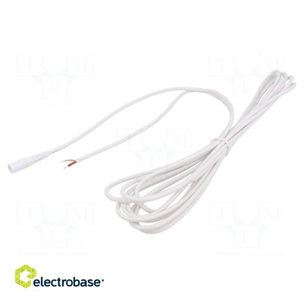 Cable | 1x1mm2 | wires,DC 5,5/2,5 socket | straight | white | 1.5m