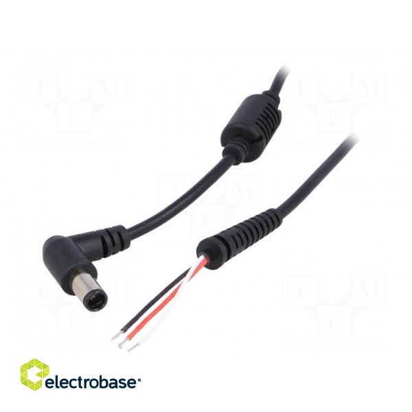 Cable | wires,DC 7,4/5,0 plug | straight | 0.5mm2 | black | 1.2m