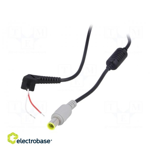 Cable | wires,DC 7,9/5,5 plug | straight | 0.5mm2 | black | 1.2m