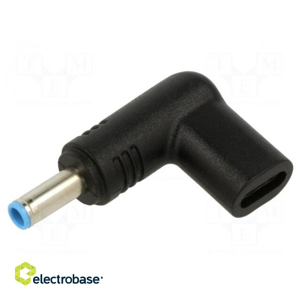 Adapter | USB C socket,DC 4,5/3,0 plug | black | 100W | 5A