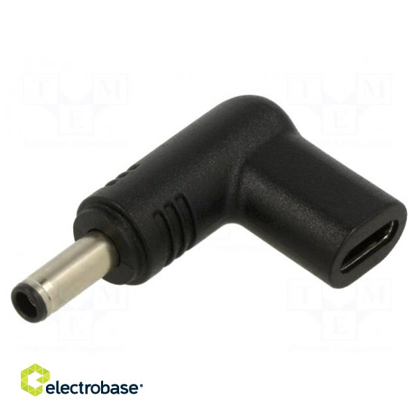 Adapter | USB C socket,DC 4,5/3,0 plug | black | 100W | 5A