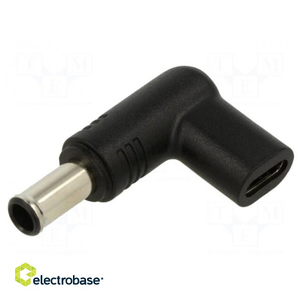 Adapter | USB C socket,DC 6,5/4,4 plug | black | 100W | 5A