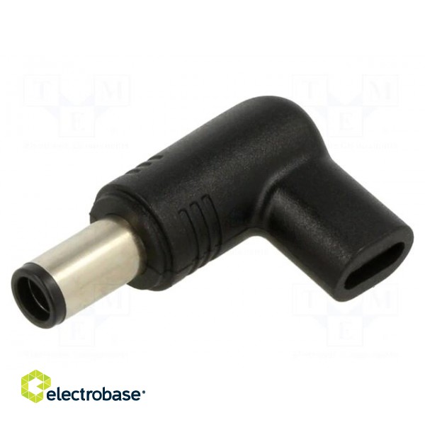 Adapter | USB C socket,DC 7,4/5,0 plug | black | 100W | 5A