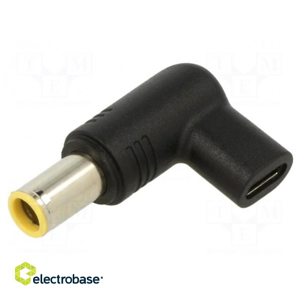 Adapter | USB C socket,DC 7,9/5,5 plug | black | 100W | 5A