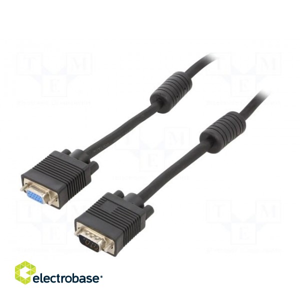 Cable | D-Sub 15pin HD socket,D-Sub 15pin HD plug | black | 3m