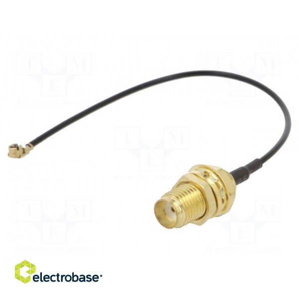 Cable | 0.1m | IPEX female angled,SMA socket | black