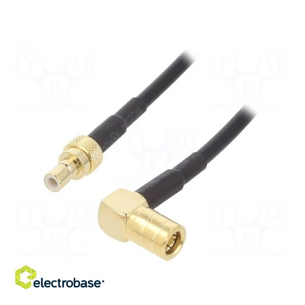 Cable | 1m | SMB male,SMB female | shielded | black | angled,straight фото 1