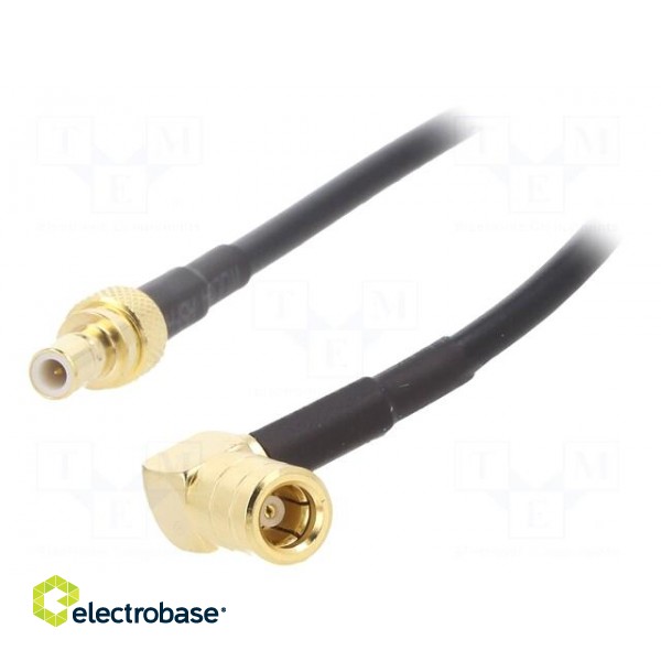 Cable | 1m | SMB male,SMB female | shielded | black | angled,straight image 2