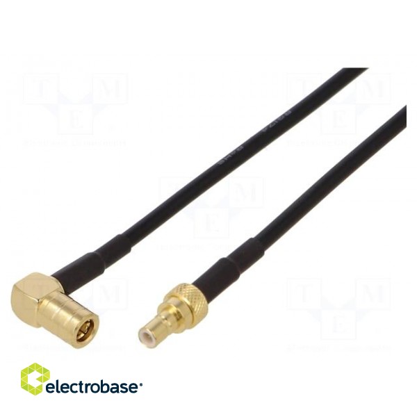 Cable | 3m | SMB male,SMB female | black | angled,straight