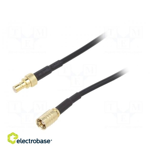 Cable | 3m | SMB male,SMB female | shielded | black | straight image 1