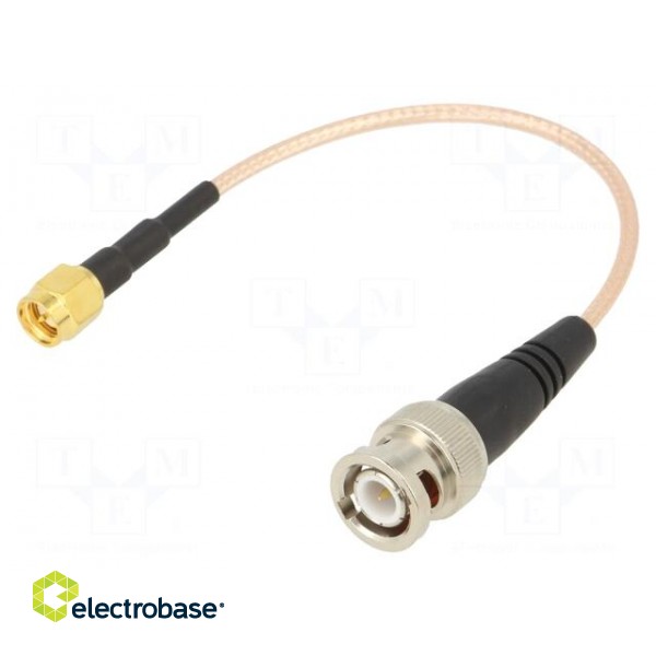 Cable | 50Ω | 0.15m | BNC plug,SMA plug | transparent | straight | 6" image 1