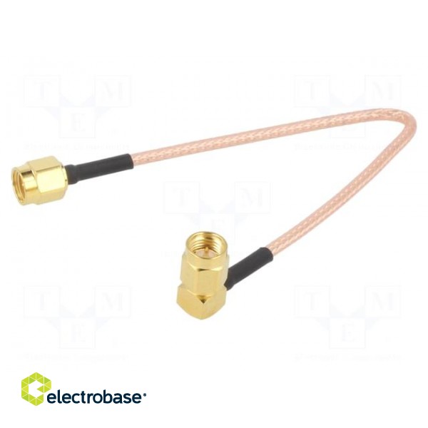 Cable | 50Ω | 0.15m | SMA male,both sides | shielded | transparent