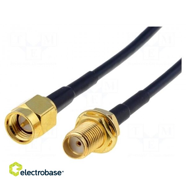 Cable | 50Ω | 1m | SMA socket,SMA plug | black