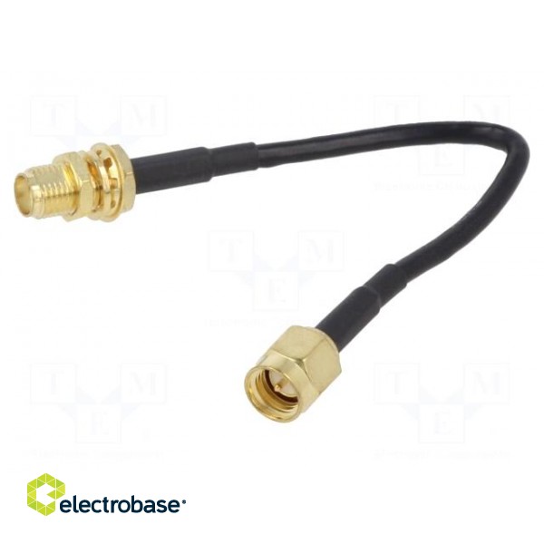 Cable | 50Ω | 0.1m | SMA socket,SMA plug | black | straight
