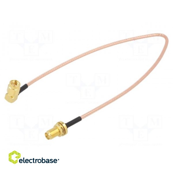 Cable | 50Ω | 0.3m | SMA male,SMA female | shielded | transparent | 12"