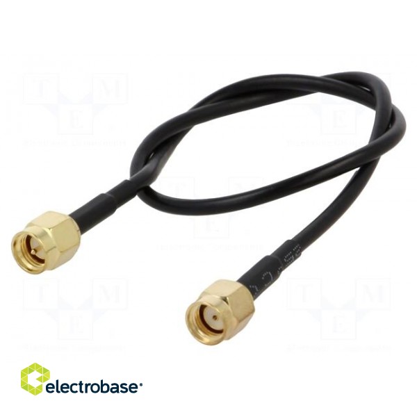 Cable | 50Ω | 0.3m | RP-SMA male,SMA male | black | straight