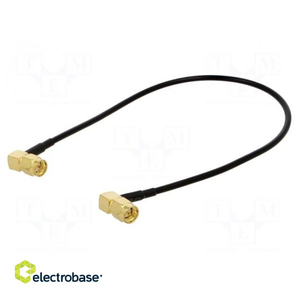 Cable | 50Ω | 0.3m | SMA plug,both sides | black | angled
