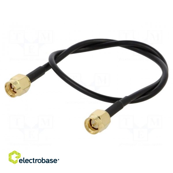 Cable | 50Ω | 0.3m | SMA plug,both sides | black | straight