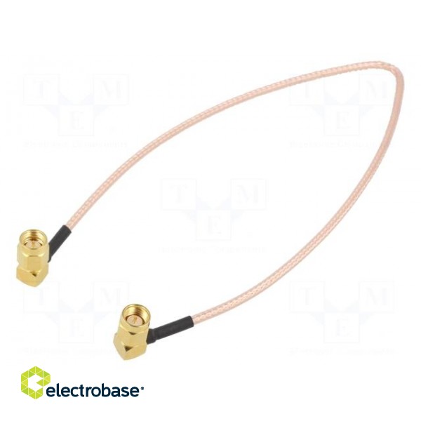 Cable | 50Ω | 0.3m | SMA plug,both sides | transparent | angled | 12"
