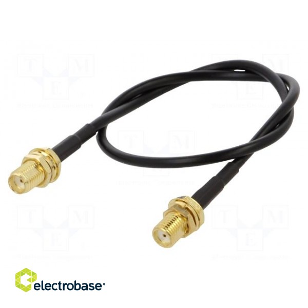 Cable | 50Ω | 0.3m | SMA female,both sides | black | straight